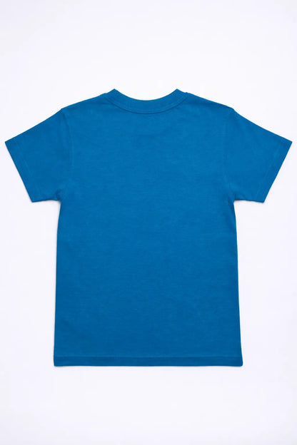Boys blue burger and fries graphic t-shirt flat lay 5-10 years — MiMo Pakistan